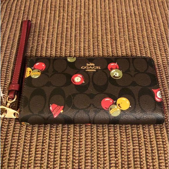 NWT-Coach-Large Zip Around Wallet-Signature Canvas-Ornament Print-Retired-$268 - Picture 4 of 10